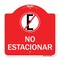 Signmission Spanish Parking No Estacionar No Parking W/ Graphic, Red & White Aluminum Sign, 18" H, RW-1818-22882 A-DES-RW-1818-22882 - alternate 1
